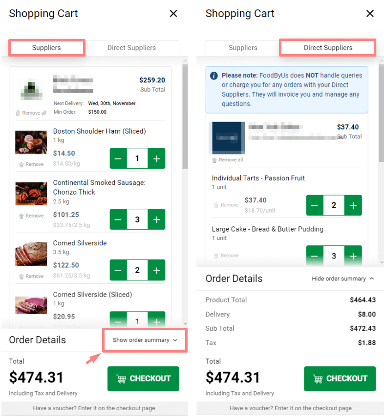 Order Getting How to place an order - Get help using FoodByUs