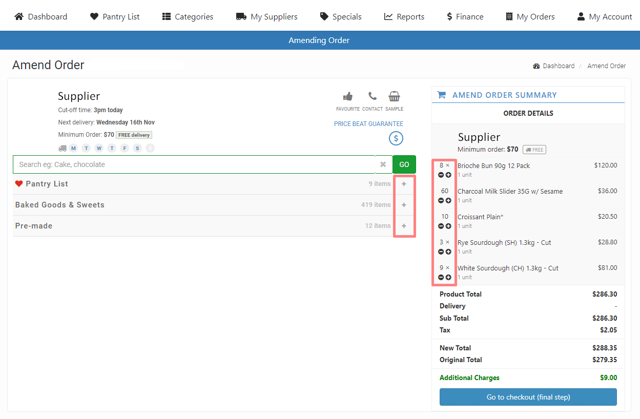 How to amend an order Get help using FoodByUs